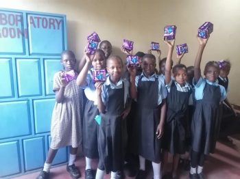 Girls with provision of sanitary products.